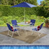 Mainstays Albany Lane 6 Piece Outdoor Patio Dining Set, Blue