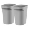 IRIS USA Plastic Trash Can Wastebasket for Bathroom, Kitchen, Bedroom, 6 Gallon, 2 pack, Gray