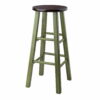 Winsome Wood Ivy Bar Stool, Rustic Green & Walnut