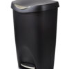 Umbra 13 gal Brim Plastic Step Soft Close Lid Kitchen Trash Can, Black