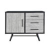 GDF Studio Bokchito Modern Industrial Sideboard, Sonoma Oak, Gray Oak, and Black