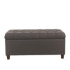 HomePop Ainsley Button Tufted Storage Bench, Charcoal Gray
