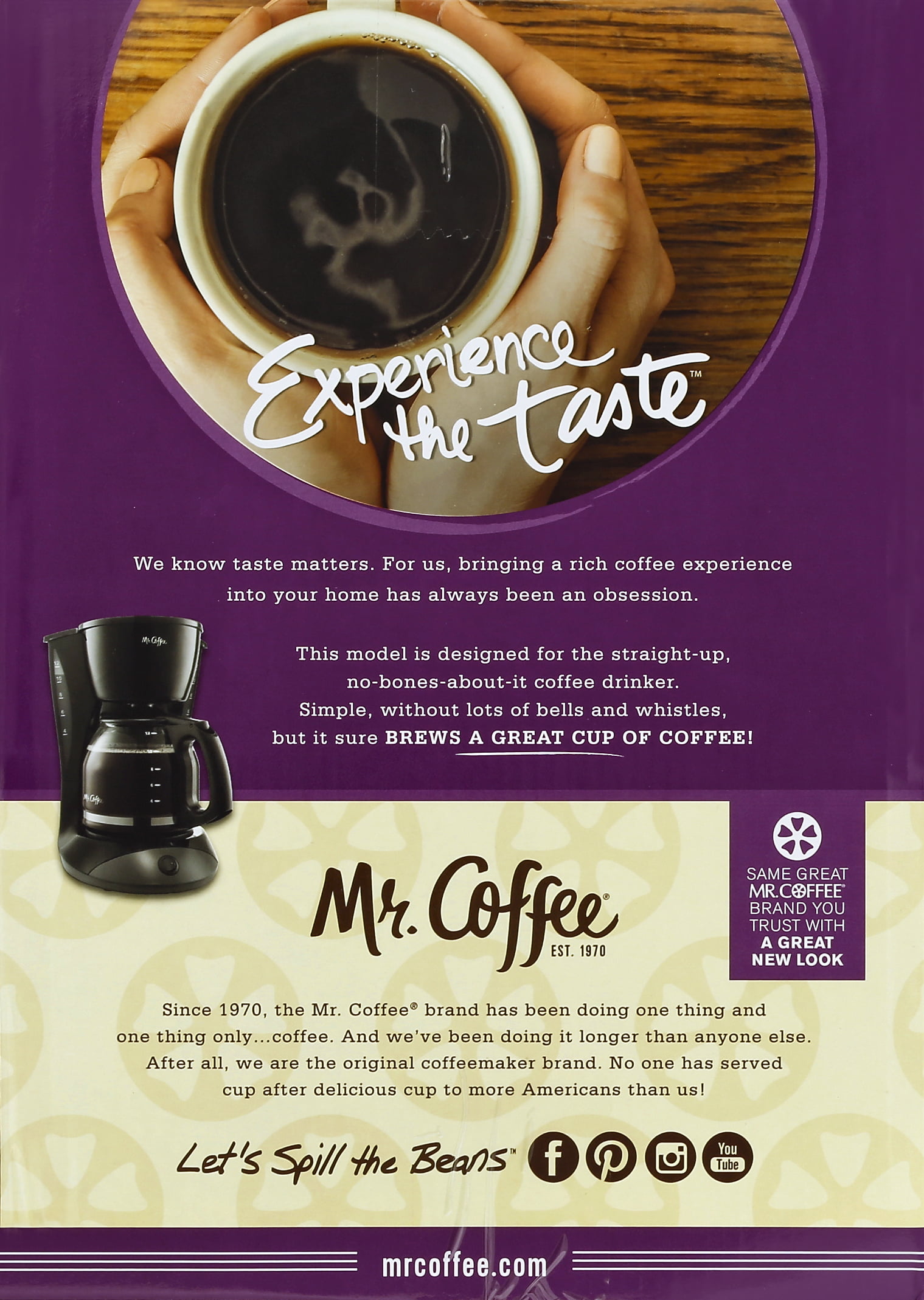 Mr Coffee Classic + Taste Coffeemaker, Switch, Simple Brew, 4 Cup, Shop