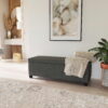 BELLEZE Storage Ottoman Bench Footstool - Amherst (Rustic Gray)