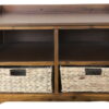 Decor Therapy Hayden Storage Bench with 2 Baskets, Honey Pine, 33.5"