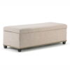 Simpli Home Kingsley Large Storage Ottoman Bench, Natural