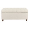 HomePop Ainsley Button Tufted Storage Bench, Cream
