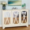 TMS Reflections Buffet Console with Mirrored Doors, Antique White