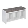Honey-Can-Do 3 Cube Storage Bench, White