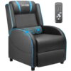 Homall Massage PU Leather Gaming Recliner Chair, Blue.