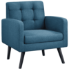 Smile Mart Modern Fabric Tufted Accent Arm Chair for Living room, Navy Blue