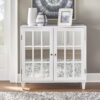 TMS Alonzo Farmhouse Mirrored Door Sideboard, 35.5” wide x 34” high, White