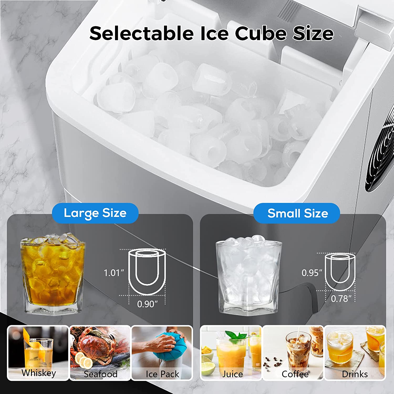Portable Ice Maker Machine - AGLUCKY Countertop Ice Makers