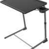 HUANUO Adjustable TV Tray Table - TV Dinner Tray on Bed & Sofa, Comfortable Folding Table with 6 Height & 3 Tilt Angle Adjustments