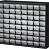 Akro-Mils 10164, 64 Drawer Plastic Parts Storage Hardware and Craft Cabinet, 20-Inch W x 6-Inch D x 16-Inch H, Black