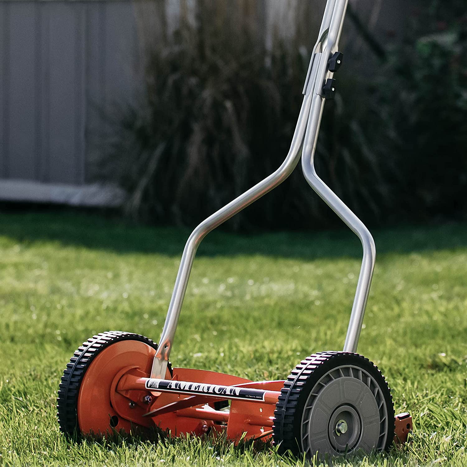 American Lawn Mower Company 1204-14 14-Inch 4-Blade Push Reel Lawn Mower,  Red 