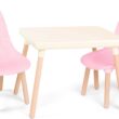 B. Spaces – Kids Table and Chair Set – 1 Craft Table & 2 Kids Chairs – Natural Wooden Legs – Furniture for Kids – Pink & Ivory – 3 Years + (BX2041C1Z)