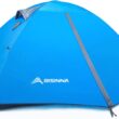 BISINNA 2 Person Camping Tent Lightweight Backpacking Tent Waterproof Windproof Two Doors Easy Setup Double Layer Outdoor Tents for Family Camping Hunting Hiking Mountaineering Travel, Blue