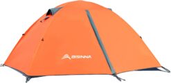 BISINNA 2 Person Camping Tent Lightweight Backpacking Tent Waterproof Windproof Two Doors Easy Setup Double Layer Outdoor Tents for Family Camping Hunting Hiking Mountaineering Travel, Orange