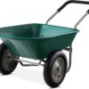 Best Choice Products Dual-Wheel Home Utility Yard Wheelbarrow Garden Cart w/Built-in Stand for Lawn, Gardening, Grass, Soil, Bricks, and Construction, Green