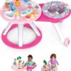 Bright Starts Around We Go 2-in-1 Walk-Around Baby Activity Center & Table, Tropic Coral, Ages 6 Months+