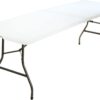 COSCO Deluxe 8 foot x 30 inch Fold-in-Half Blow Molded Folding Table, White