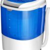 COSTWAY Portable Mini Washing Machine with Spin Dryer, Washing Capacity 5.5lbs, Electric Compact Machines Durable Design Energy Saving, Rotary Controller, Laundry Washer for Home Apartment RV, Blue