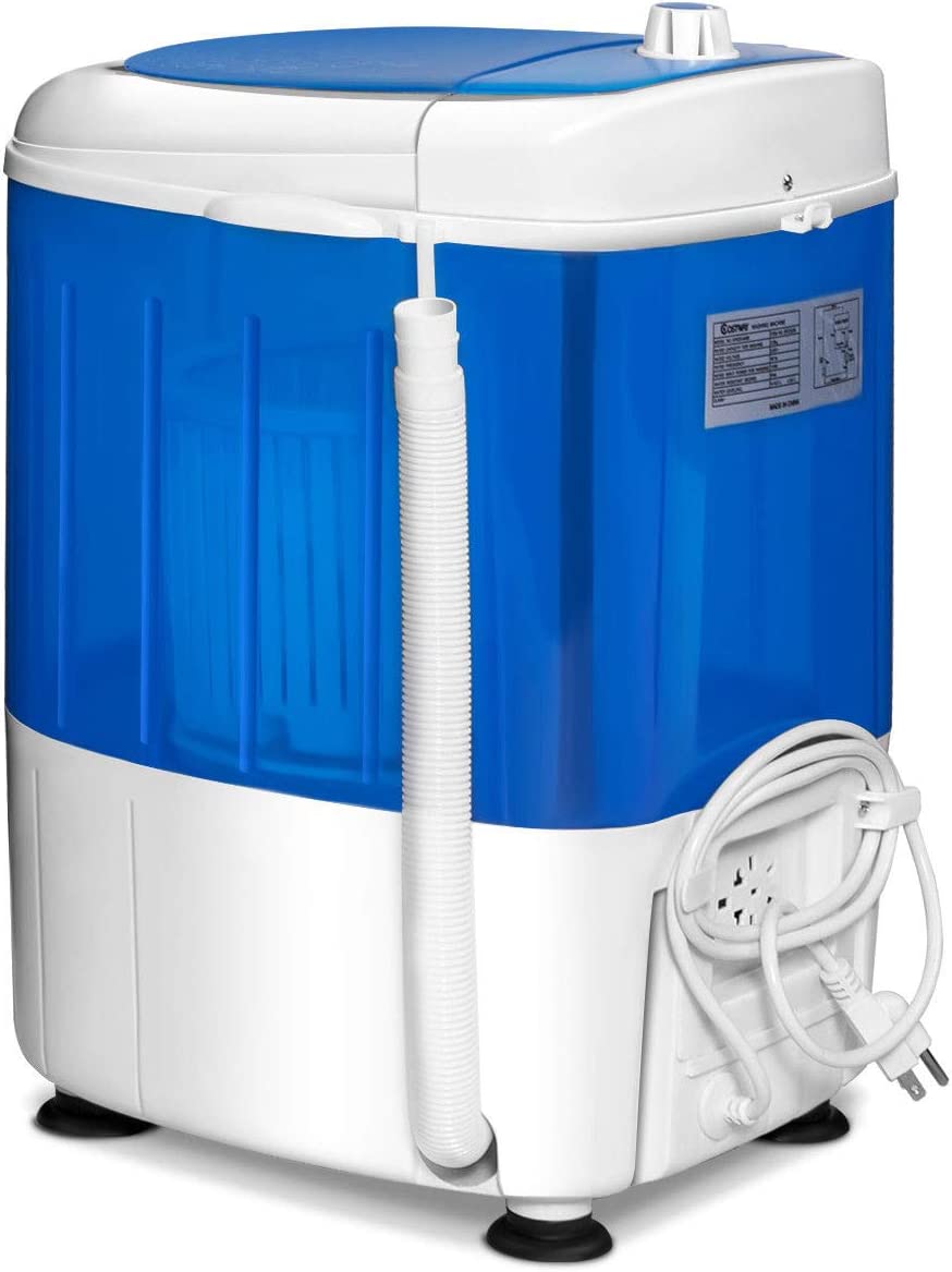  COSTWAY Portable Mini Washing Machine with Spin Dryer, Washing  Capacity 5.5lbs, Electric Compact Machines Durable Design Energy Saving,  Rotary Controller, Laundry Washer for Home Apartment RV, Blue : Appliances
