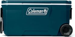 Coleman 316 Series Insulated Portable Cooler with Heavy Duty Wheels, Leak-Proof Wheeled Cooler with 100+ Can Capacity, Keeps Ice for up to 5 Days, Space Blue