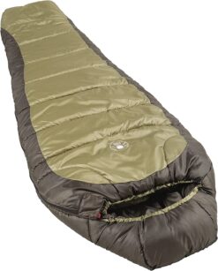 Coleman North Rim Cold-Weather Mummy Sleeping Bag, 0°F Sleeping Bag for Big & Tall Adults, No-Snag Zipper with Adjustable Hood for Warmth and Ventilation