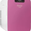 Cooluli 20L Mini Fridge For Bedroom - Car, Office Desk & College Dorm Room - Glass Front & Digital Temperature Control - Small 12v Refrigerator for Food, Drinks, Skincare, Beauty & Breast Milk (Pink)