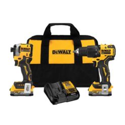 DEWALT DCK254E2 20V MAX Lithium-Ion Brushless Cordless 2 Tool Combo Kit with (2) 1.7Ah Batteries, Charger, and Bag