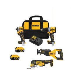 DEWALT DCK4050M2 20V MAX Lithium-Ion Cordless Brushless 4 Tool Combo Kit with (2) 4.0Ah Batteries, Charger, and Kit Bag
