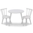 Delta Children Homestead Kids Table & 2 Chairs Set - Ideal for Arts & Crafts, Greenguard Gold Certified, Bianca White