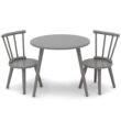 Delta Children Homestead Kids Table & 2 Chairs Set - Ideal for Arts & Crafts, Greenguard Gold Certified, Grey