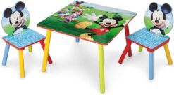 Delta Children Kids Table and Chair Set (2 Chairs Included) - Ideal for Arts & Crafts, Snack Time, Homeschooling, Homework & More, Greenguard Gold Certified, Disney Mickey Mouse