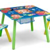 Delta Children Kids Table and Chair Set with Storage (2 Chairs Included) - Greenguard Gold Certified - Ideal for Arts & Crafts, Snack Time, Homeschooling, Homework & More, CoComelon
