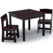 Delta Children MySize Kids Wood Table and Chair Set (2 Chairs Included) - Ideal for Arts & Crafts, Snack Time, Homework & More - Greenguard Gold Certified, Dark Chocolate, 3 Piece Set