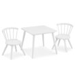 Delta Children Windsor Kids Wood Table Chair Set (2 Chairs Included) - Ideal for Arts & Crafts, Snack Time, Homeschooling, Homework & More, Bianca White