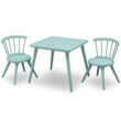 Delta Children Windsor Kids Wood Table Chair Set (2 Chairs Included) - Ideal for Arts & Crafts, Snack Time, Homeschooling, Homework & More, Greenguard Gold Certified, Aqua