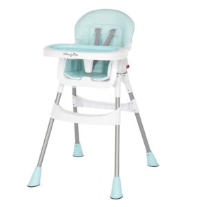 Dream On Me Portable 2-in-1 Tabletalk High Chair, Convertible Compact High Chair, Light Weight Portable Highchair, Aqua