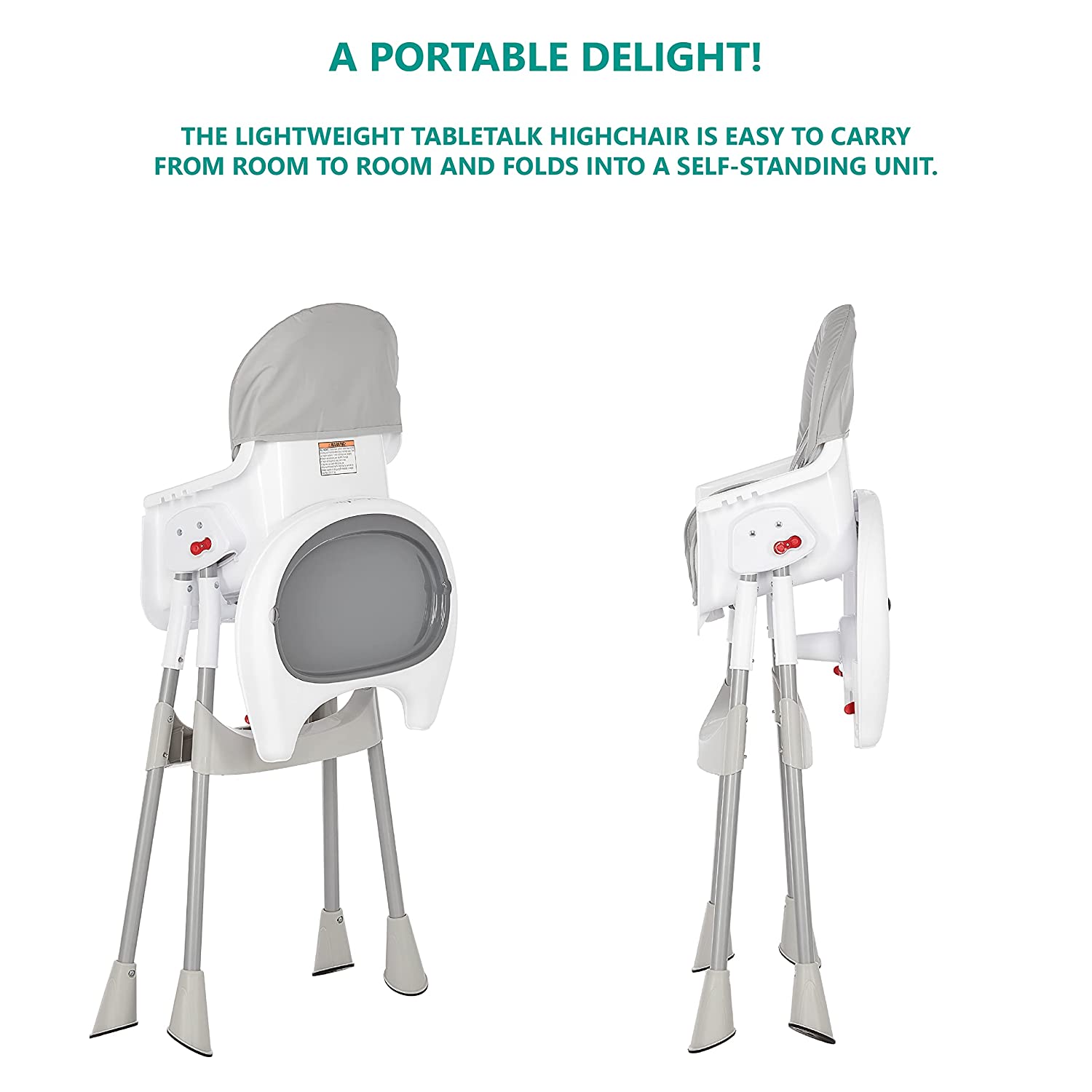 Dream On Me Portable 2-in-1 Tabletalk High Chair, Convertible Compact High Chair, Light Weight Portable Highchair, Grey4