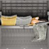 EAST OAK 100 Gallon Large Deck Box, Outdoor Storage Box with Padlock for Patio Furniture, Patio Cushions, Gardening Tools, Pool Supplies, Waterproof and UV Resistant, 660lbs Weight Capacity, Grey