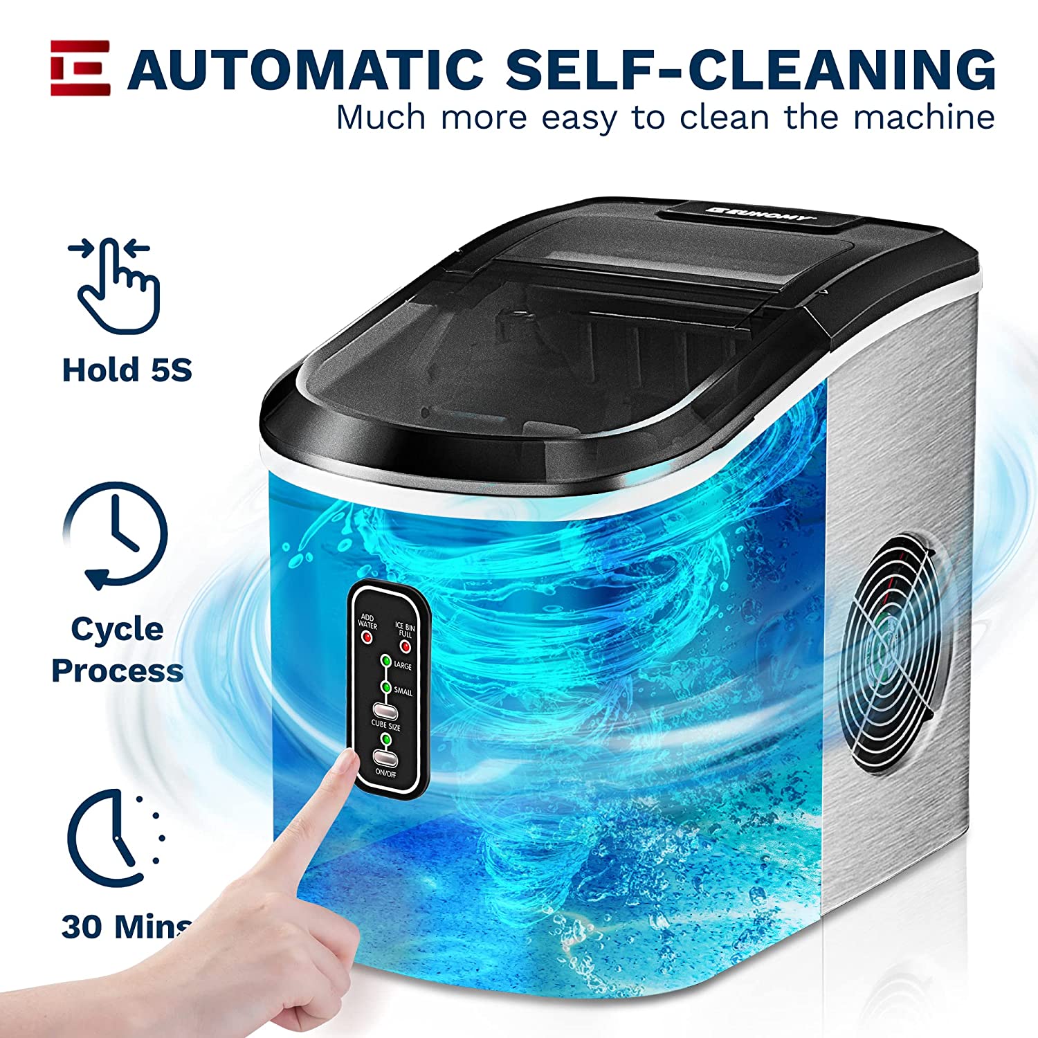 Portable Igloo Large-Capacity Automatic Electric Countertop Ice Maker  Machine Black - AliExpress