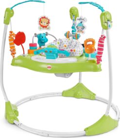 Fisher-Price Baby Bouncer Fitness Fun Folding Jumperoo Activity Center with Lights Music and Gym Themed Toys, Folds For Storage