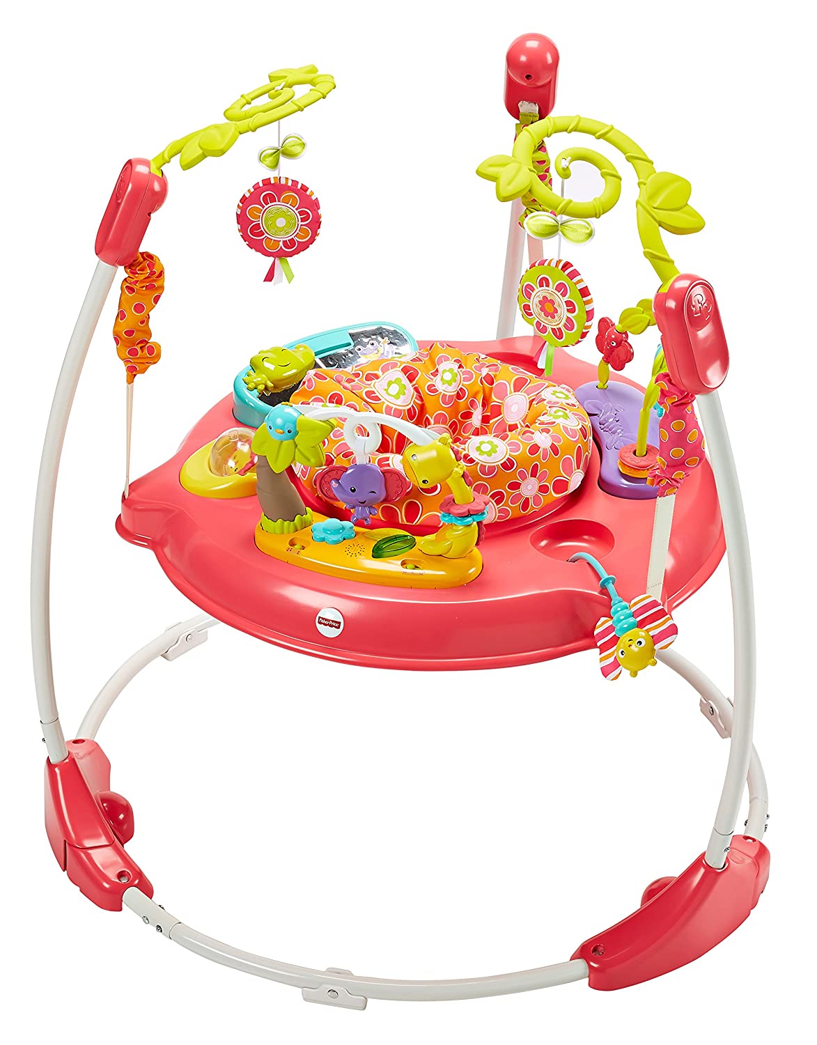 Fisher-Price Baby Bouncer Pink Petals Jumperoo Activity Center with Music  Lights Sounds and Developmental Toys