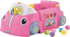 Fisher-Price Laugh & Learn Baby Activity Center, Crawl Around Car, Interactive Playset With Smart Stages For Infants & Toddlers, Pink