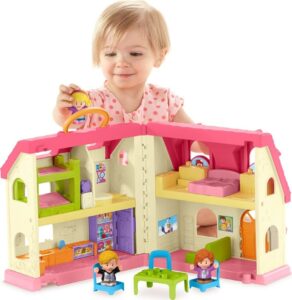 Fisher-Price Little People Toddler Playhouse Surprise & Sounds Home Musical Playset with Figures & Accessories for Ages 1+ Years