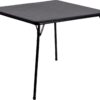 Flash Furniture Folding Card Table - Black Foldable Card Table Square - Portable Table with Collapsible Legs, Black, Adults