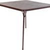 Flash Furniture Folding Card Table - Brown Foldable Card Table Square - Portable Table with Collapsible Legs